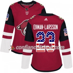 Adidas Maillot de Hockey Arizona Coyotes Oliver Ekman-Larsson 23 2017-2018 Rouge USA Flag Fashion Authentic - Femme